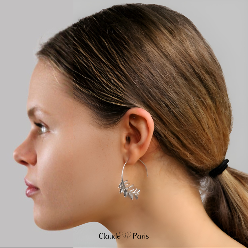 Leaf Hoop Earrings