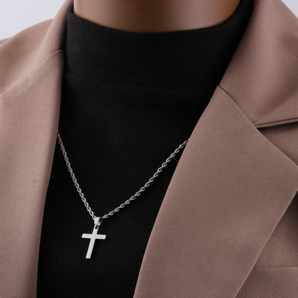 Mens Cross Pendant Necklace