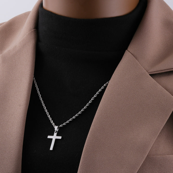 Mens Cross Pendant Necklace