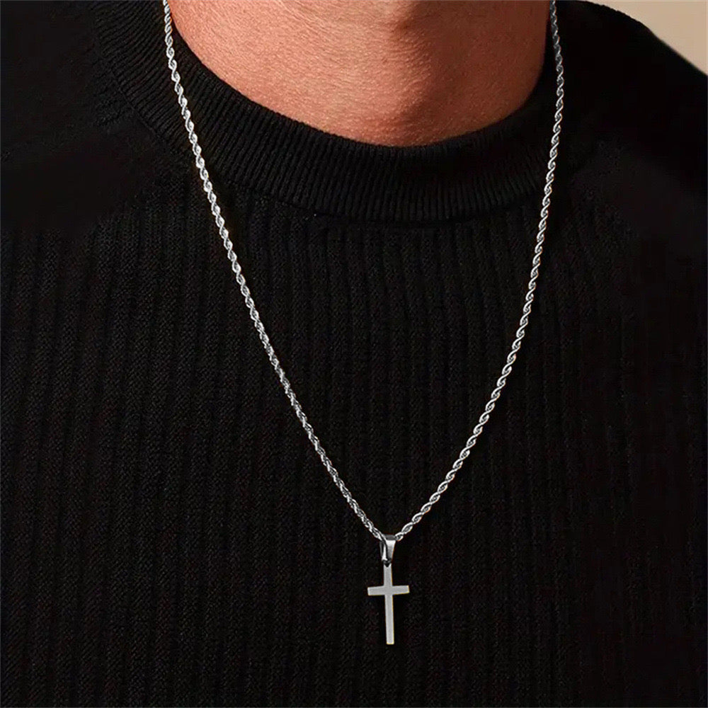 Mens Cross Pendant Necklace