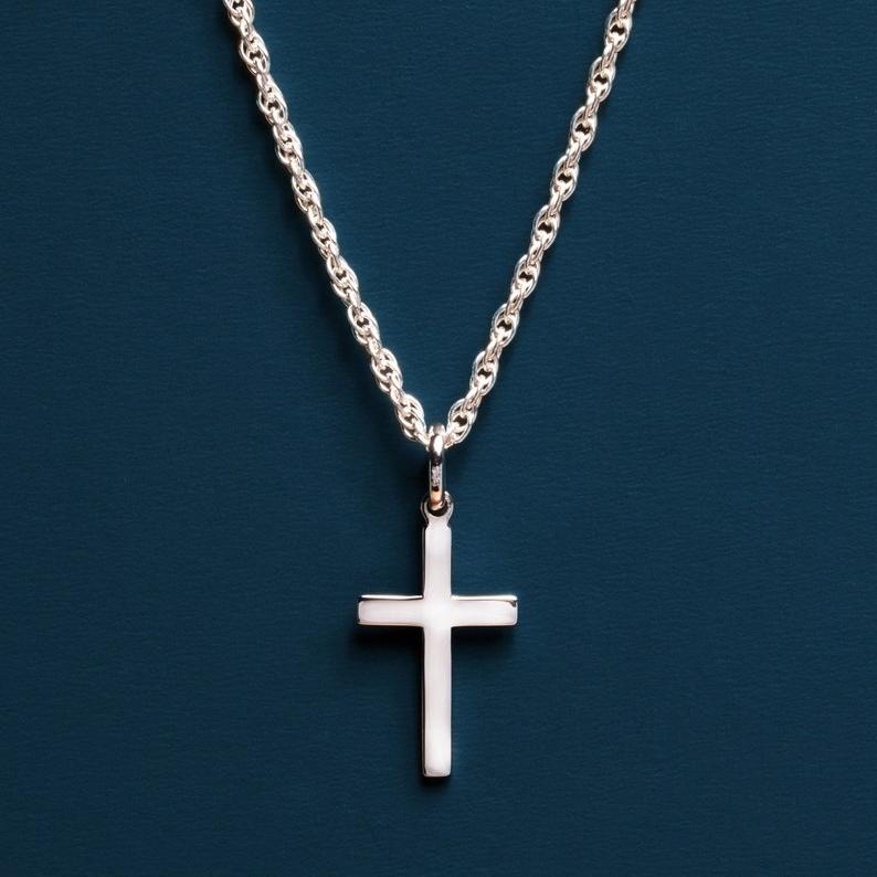 Mens Cross Pendant Necklace