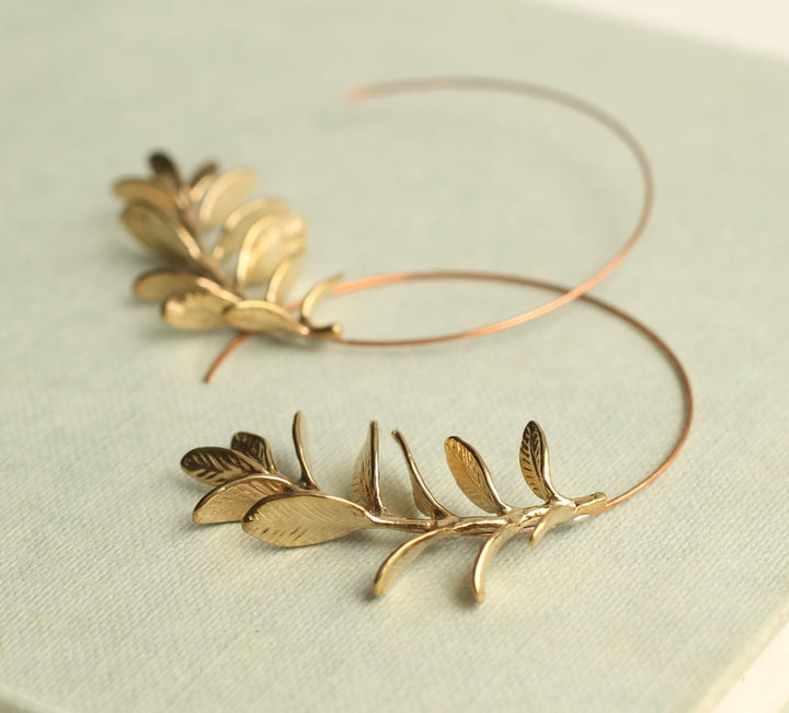 Leaf Hoop Earrings