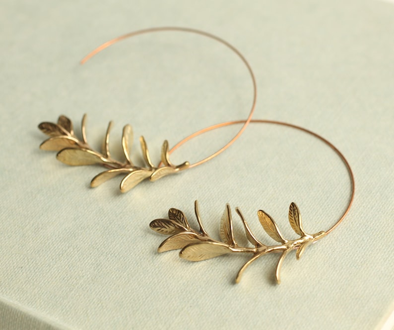 Leaf Hoop Earrings