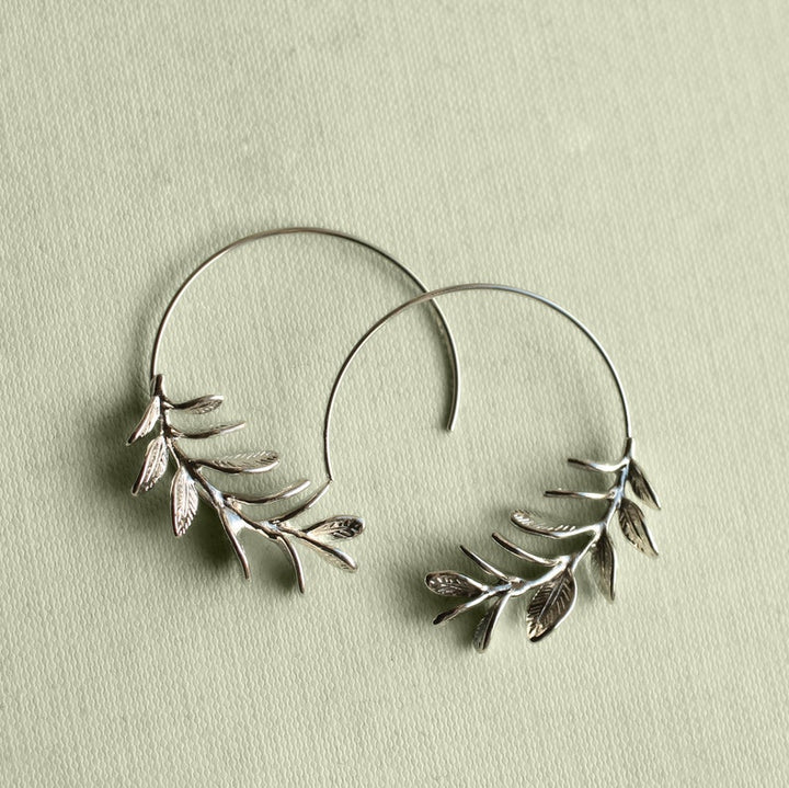 Leaf Hoop Earrings