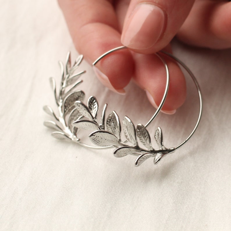 Leaf Hoop Earrings