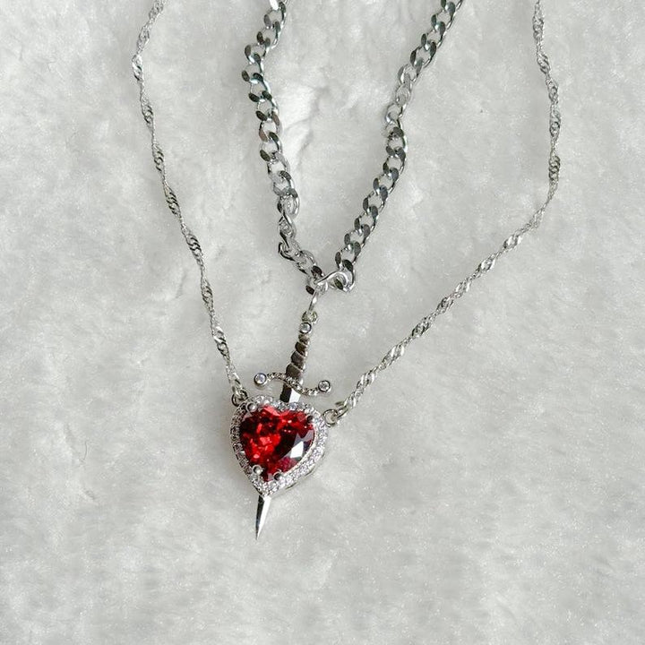 Heart and Sword Love Pendants