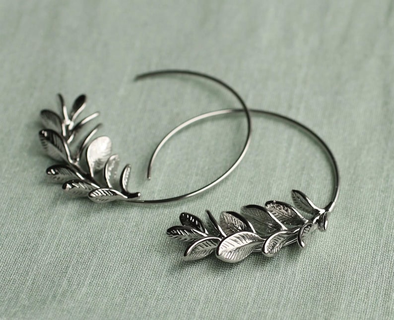 Leaf Hoop Earrings